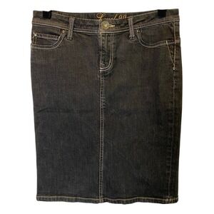 Level 99 Women's Denim Skirt Size 29 Dark Wash Vintage Cotton Pencil Jean‎ Skirt